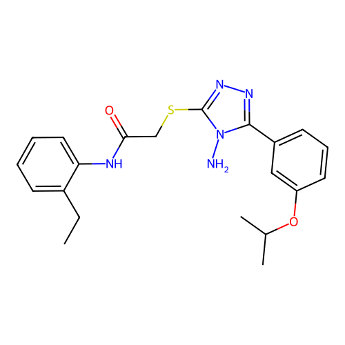 2-{4-amino-5-[3-(methylethoxy)phenyl](1,2,4-triazol-3-ylthio)}-N-(2-ethylpheny l)acetamide structure