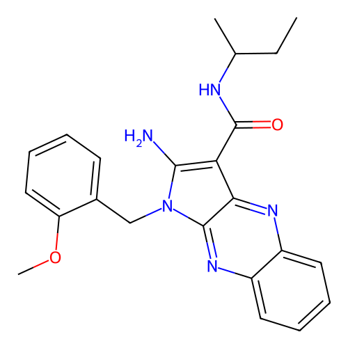 2-amino-N-(butan-2-yl)-1-(2-methoxybenzyl)-1H-pyrrolo[2,3-b]quinoxaline-3-carboxamide structure