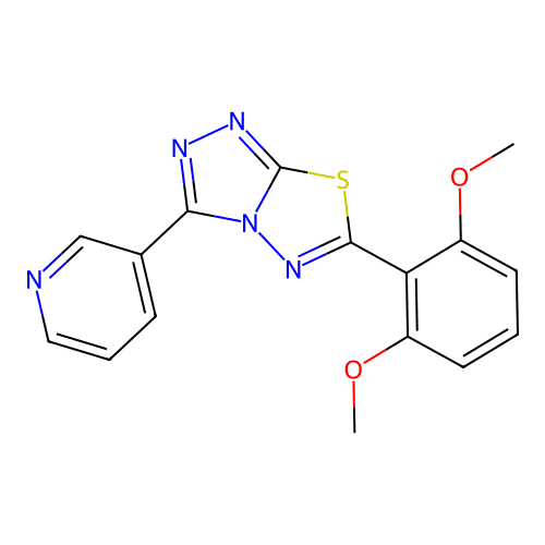 6-(2,6-Dimethoxyphenyl)-3-(pyridin-3-yl)[1,2,4]triazolo[3,4-b][1,3,4]thiadiazole structure