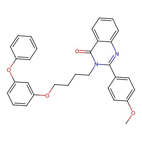 2-(4-methoxyphenyl)-3-(4-(3-phenoxyphenoxy)butyl)quinazolin-4(3H)-one structure