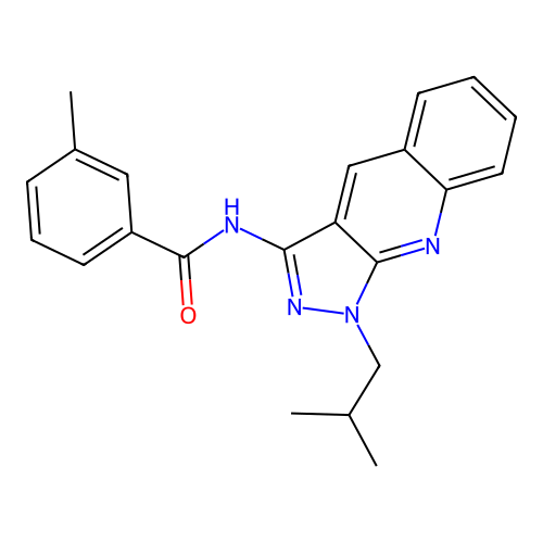 3-methyl-N-[1-(2-methylpropyl)pyrazolo[3,4-b]quinolin-3-yl]benzamide structure