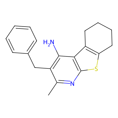 3-Benzyl-2-methyl-5,6,7,8-tetrahydro[1]benzothieno[2,3-b]pyridin-4-amine structure