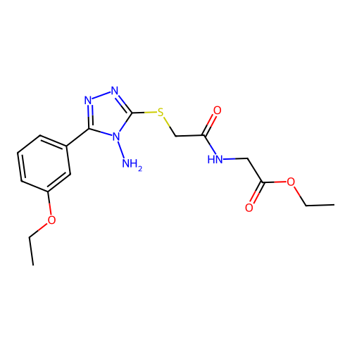 ethyl N-({[4-amino-5-(3-ethoxyphenyl)-4H-1,2,4-triazol-3-yl]sulfanyl}acetyl)glycinate structure