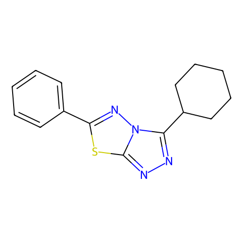 3-Cyclohexyl-6-phenyl-[1,2,4]triazolo[3,4-b][1,3,4]thiadiazole structure