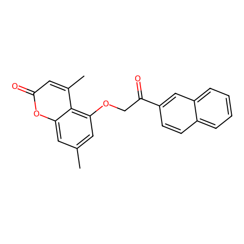 4,7-dimethyl-5-[2-(naphthalen-2-yl)-2-oxoethoxy]-2H-chromen-2-one structure