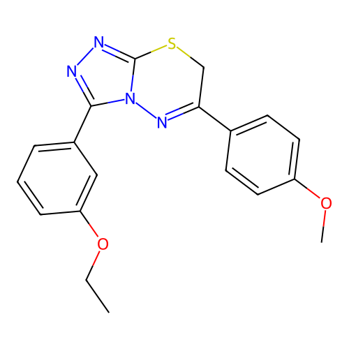 3-(3-ethoxyphenyl)-6-(4-methoxyphenyl)-7H-[1,2,4]triazolo[3,4-b][1,3,4]thiadiazine structure