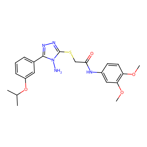 2-{4-amino-5-[3-(methylethoxy)phenyl](1,2,4-triazol-3-ylthio)}-N-(3,4-dimethox yphenyl)acetamide structure