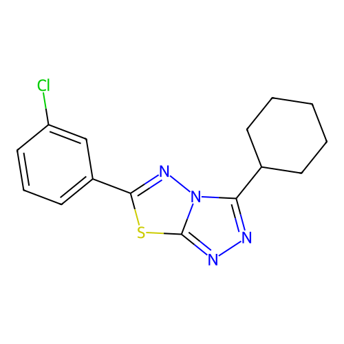 6-(3-Chlorophenyl)-3-cyclohexyl-[1,2,4]triazolo[3,4-b][1,3,4]thiadiazole structure