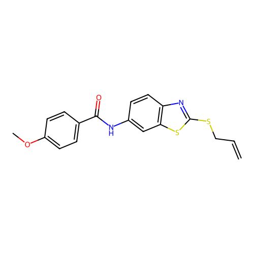4-methoxy-N-[2-(prop-2-en-1-ylsulfanyl)-1,3-benzothiazol-6-yl]benzamide structure