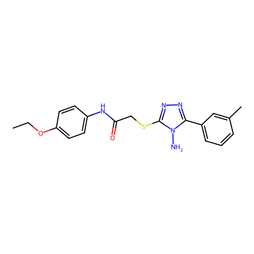 2-((4-amino-5-(m-tolyl)-4H-1,2,4-triazol-3-yl)thio)-N-(4-ethoxyphenyl)acetamide structure