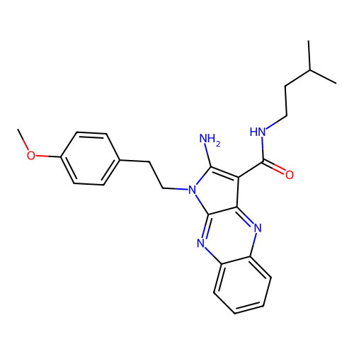 2-amino-N-isopentyl-1-(4-methoxyphenethyl)-1H-pyrrolo[2,3-b]quinoxaline-3-carboxamide structure