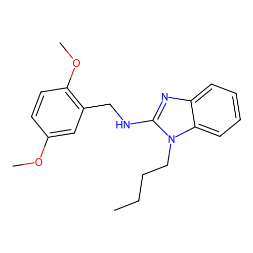 1-butyl-N-(2,5-dimethoxybenzyl)-1H-benzimidazol-2-amine structure