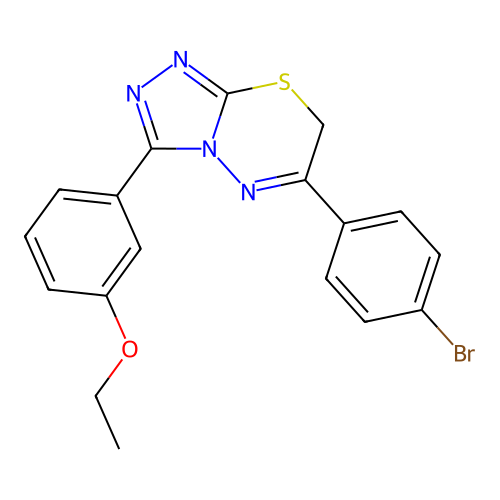 6-(4-bromophenyl)-3-(3-ethoxyphenyl)-7H-[1,2,4]triazolo[3,4-b][1,3,4]thiadiazine structure