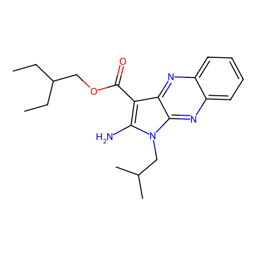 2-ethylbutyl 2-amino-1-isobutyl-1H-pyrrolo[2,3-b]quinoxaline-3-carboxylate structure