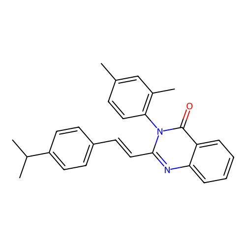 (E)-3-(2,4-dimethylphenyl)-2-(4-isopropylstyryl)quinazolin-4(3H)-one structure