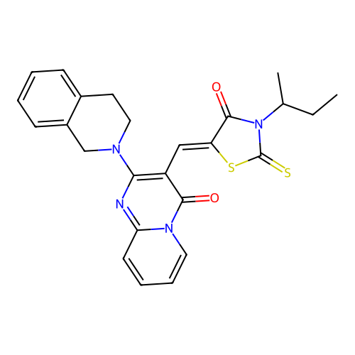 (Z)-3-(sec-butyl)-5-((2-(3,4-dihydroisoquinolin-2(1H)-yl)-4-oxo-4H-pyrido[1,2-a]pyrimidin-3-yl)methylene)-2-thioxothiazolidin-4-one structure