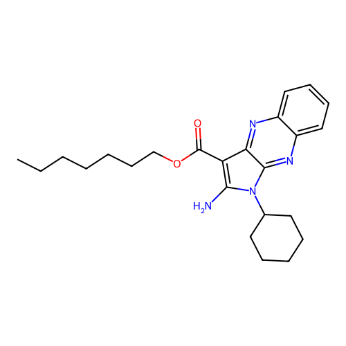 heptyl 2-amino-1-cyclohexyl-1H-pyrrolo[2,3-b]quinoxaline-3-carboxylate structure
