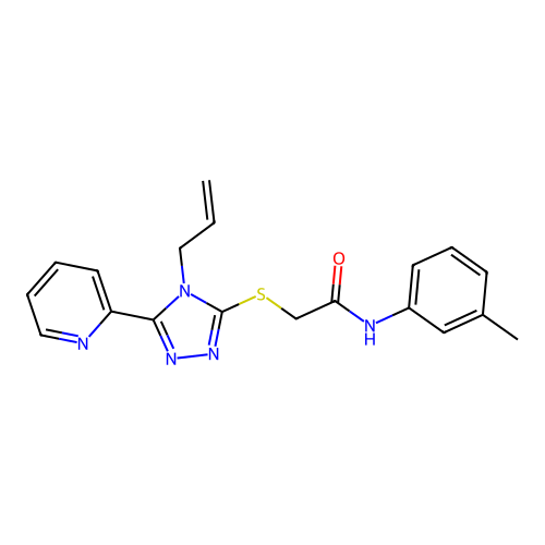 N-(3-methylphenyl)-2-{[4-(prop-2-en-1-yl)-5-(pyridin-2-yl)-4H-1,2,4-triazol-3-yl]sulfanyl}acetamide structure