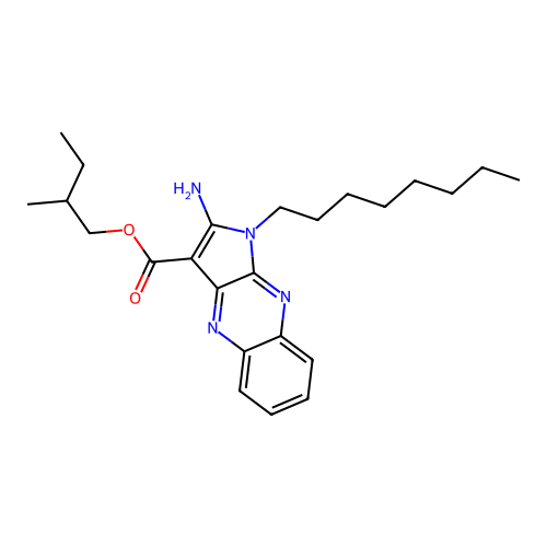 2-methylbutyl 2-amino-1-octyl-1H-pyrrolo[2,3-b]quinoxaline-3-carboxylate structure