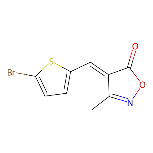 (E)-4-((5-bromothiophen-2-yl)methylene)-3-methylisoxazol-5(4H)-one structure