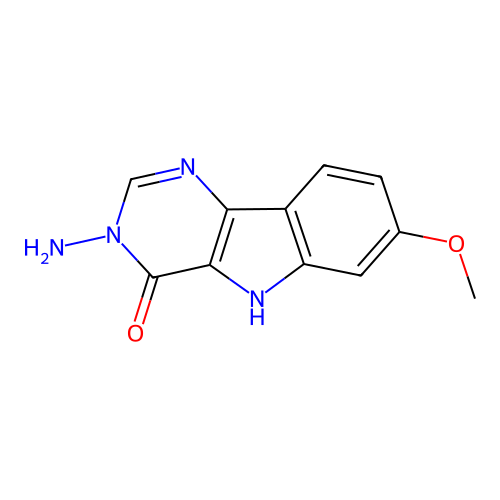 3-amino-7-methoxy-3H-pyrimido[5,4-b]indol-4(5H)-one structure