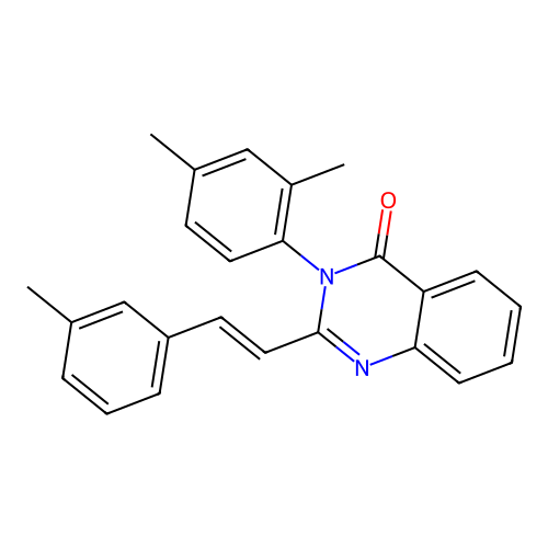 (E)-3-(2,4-dimethylphenyl)-2-(3-methylstyryl)quinazolin-4(3H)-one structure