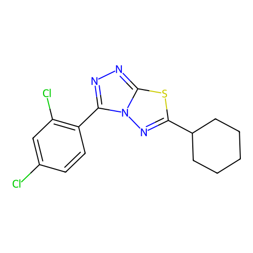 6-Cyclohexyl-3-(2,4-dichlorophenyl)-[1,2,4]triazolo[3,4-b][1,3,4]thiadiazole structure
