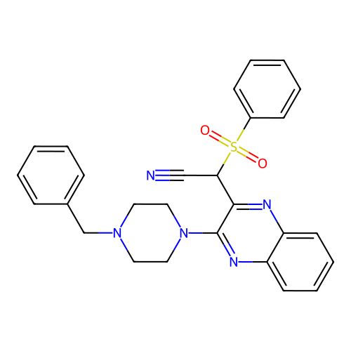 [3-(4-Benzylpiperazin-1-yl)quinoxalin-2-yl](phenylsulfonyl)acetonitrile structure