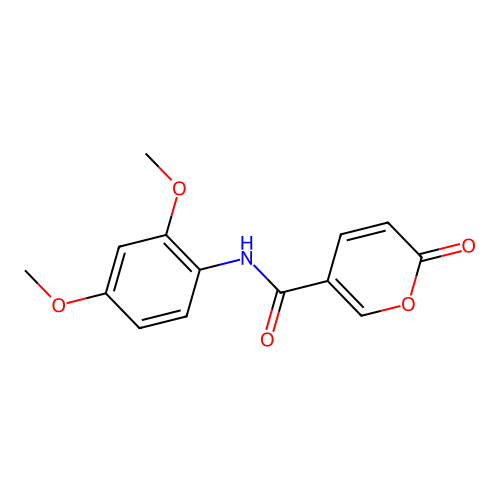 N-(2,4-dimethoxyphenyl)-2-oxo-2H-pyran-5-carboxamide structure
