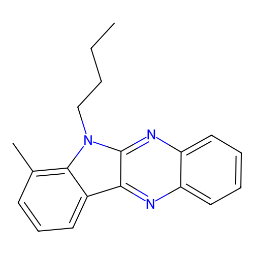 6-butyl-7-methyl-6H-indolo[2,3-b]quinoxaline structure