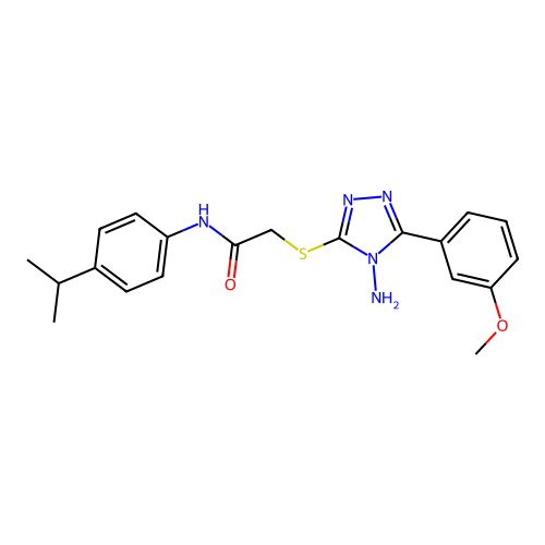 2-{[4-amino-5-(3-methoxyphenyl)-4H-1,2,4-triazol-3-yl]sulfanyl}-N-[4-(propan-2-yl)phenyl]acetamide structure