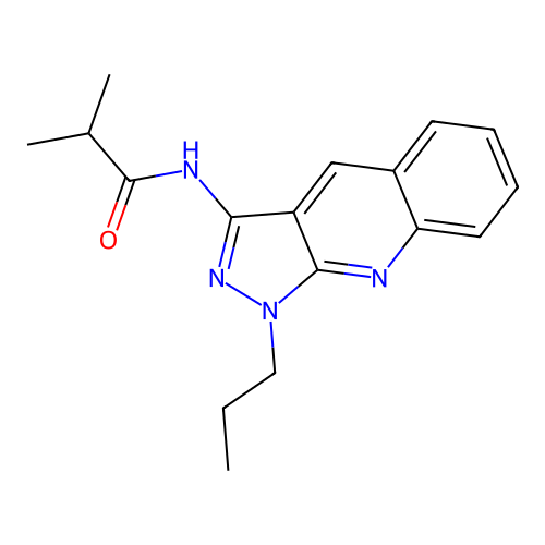 2-methyl-N-(1-propylpyrazolo[3,4-b]quinolin-3-yl)propanamide structure
