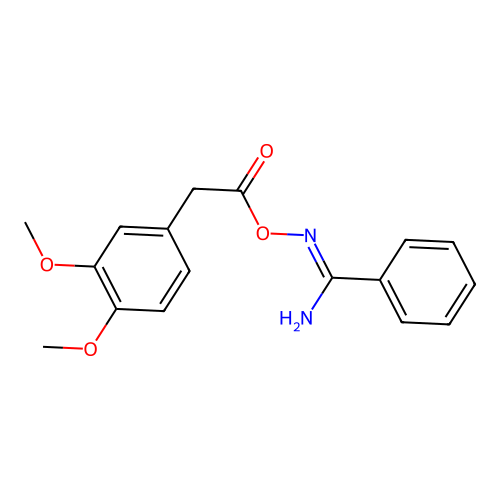 N'-{[2-(3,4-dimethoxyphenyl)acetyl]oxy}benzenecarboximidamide structure