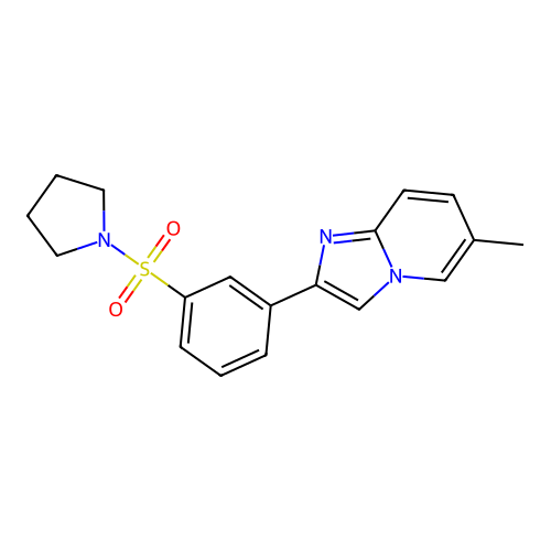 6-Methyl-2-[3-(pyrrolidin-1-ylsulfonyl)phenyl]imidazo[1,2-a]pyridine structure