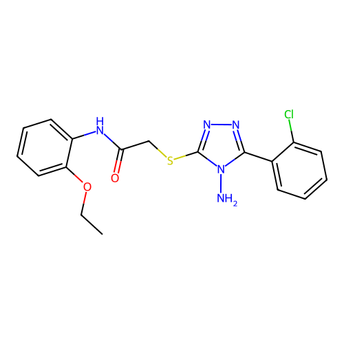 2-((4-amino-5-(2-chlorophenyl)-4H-1,2,4-triazol-3-yl)thio)-N-(2-ethoxyphenyl)acetamide structure