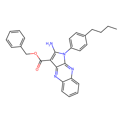 benzyl 2-amino-1-(4-butylphenyl)-1H-pyrrolo[2,3-b]quinoxaline-3-carboxylate structure