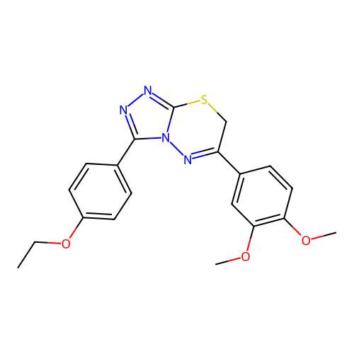 6-(3,4-dimethoxyphenyl)-3-(4-ethoxyphenyl)-7H-[1,2,4]triazolo[3,4-b][1,3,4]thiadiazine structure