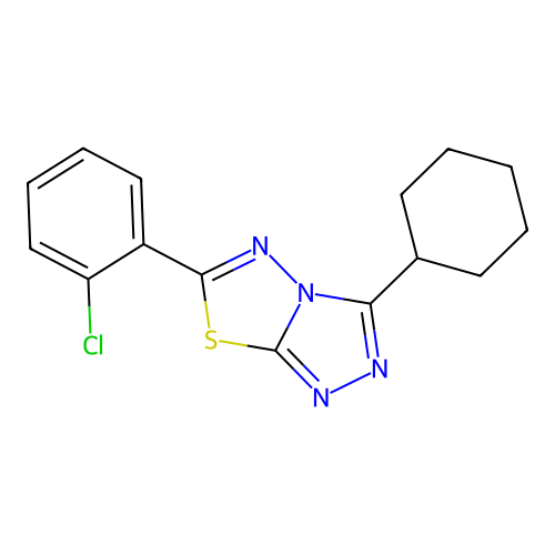 6-(2-Chlorophenyl)-3-cyclohexyl-[1,2,4]triazolo[3,4-b][1,3,4]thiadiazole structure