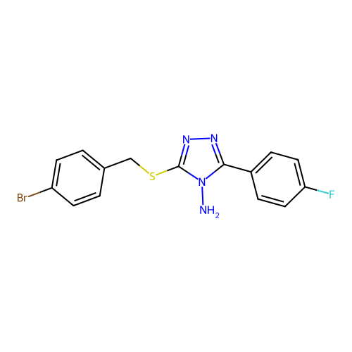 3-[(4-Bromophenyl)methylthio]-5-(4-fluorophenyl)-1,2,4-triazole-4-ylamine structure