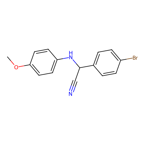(4-Bromophenyl)[(4-methoxyphenyl)amino]acetonitrile structure