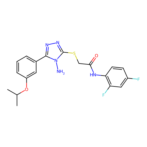 2-{4-amino-5-[3-(methylethoxy)phenyl](1,2,4-triazol-3-ylthio)}-N-(2,4-difluoro phenyl)acetamide structure