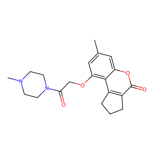 7-methyl-9-(2-(4-methylpiperazin-1-yl)-2-oxoethoxy)-2,3-dihydrocyclopenta[c]chromen-4(1H)-one structure