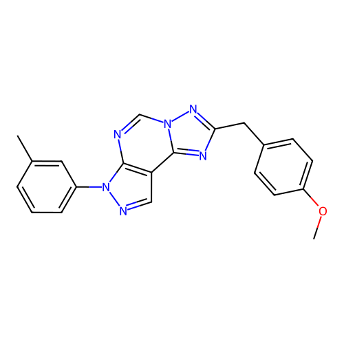 2-(4-methoxybenzyl)-7-(m-tolyl)-7H-pyrazolo[4,3-e][1,2,4]triazolo[1,5-c]pyrimidine structure