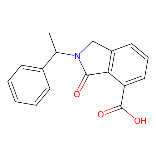 3-oxo-2-(1-phenylethyl)-2,3-dihydro-1H-isoindole-4-carboxylic acid structure