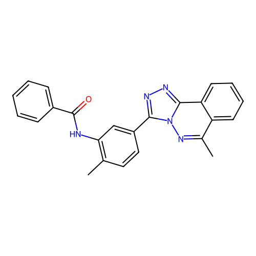 N-[2-methyl-5-(6-methyl[1,2,4]triazolo[3,4-a]phthalazin-3-yl)phenyl]benzamide structure