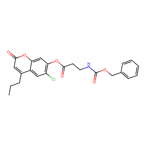 6-chloro-2-oxo-4-propyl-2H-chromen-7-yl 3-(((benzyloxy)carbonyl)amino)propanoate structure