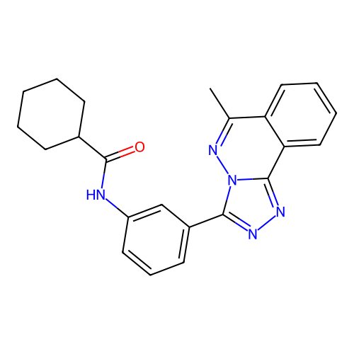N-(3-(6-methyl-[1,2,4]triazolo[3,4-a]phthalazin-3-yl)phenyl)cyclohexanecarboxamide structure