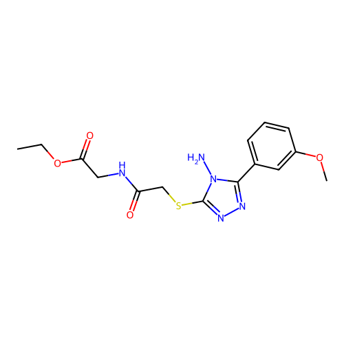 ethyl N-({[4-amino-5-(3-methoxyphenyl)-4H-1,2,4-triazol-3-yl]sulfanyl}acetyl)glycinate structure