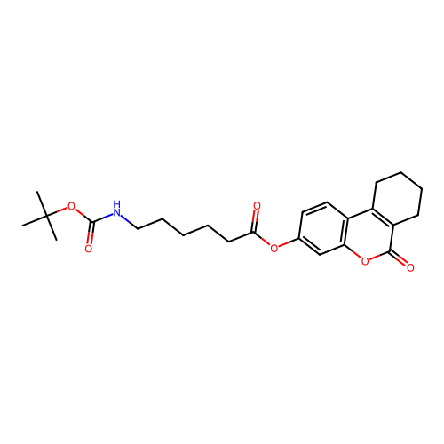 6-oxo-7,8,9,10-tetrahydro-6H-benzo[c]chromen-3-yl 6-((tert-butoxycarbonyl)amino)hexanoate structure