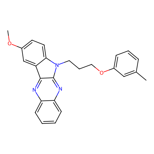 2-Methoxy-5-[3-(3-methylphenoxy)propyl]indolo[2,3-b]quinoxaline structure